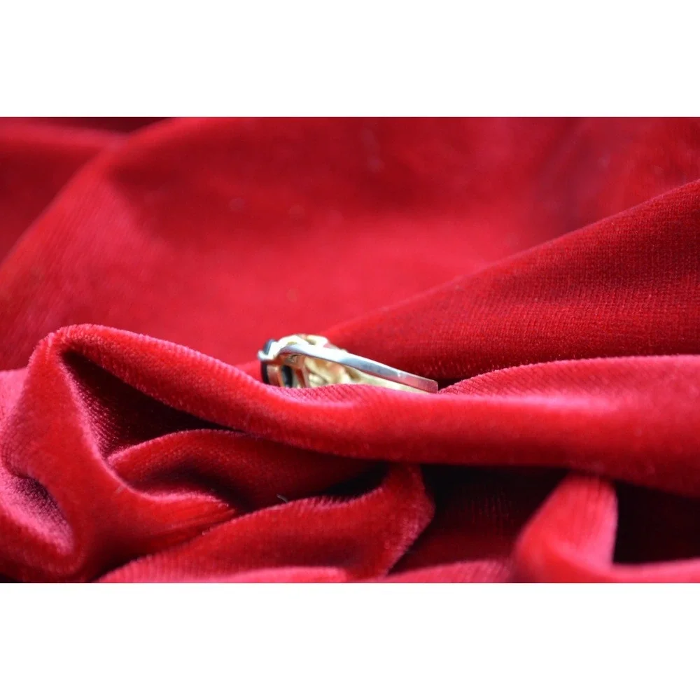 18Kt‎ GE Gold Electroplated Statement Cocktail Ring Size 7 Vintage Costume